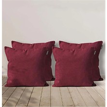 Goccia Home 4'lü Kırlent Kılıfı Dekoratif Bohem Soft Koltuk Sırt Hediyelik Punch Yapılabilir Bordo