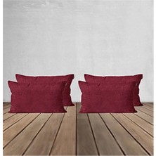 Goccia Home 4'lü Kırlent Kılıfı Dekoratif Bohem Soft Koltuk Sırt Hediyelik Punch Yapılabilir Bordo