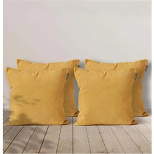 Goccia Home 4'lü Kırlent Kılıfı Dekoratif Bohem Soft Koltuk Sırt Hediyelik Punch Yapılabilir Sarı