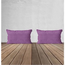 Goccia Home 2'li Kırlent Kılıfı Dekoratif Bohem Soft Koltuk Sırt Hediyelik Punch Yapılabilir Mor