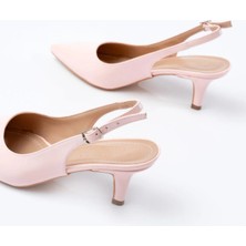 Aymood ST-1152 Pembe Rugan Günlük 7 cm Topuklu Kadın Ayakkabı