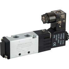 SEMAKMATİK Pnömatik 5/2 - 1/8" Tek Bobin Solenoid Valf