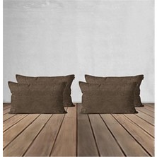 Goccia Home 4'lü Kırlent Kılıfı Dekoratif Bohem Soft Koltuk Sırt Hediyelik Punch Yapılabilir Açık Kahve