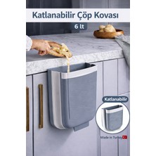 Genchome Homeware Katlanabilir Çöp Kovası 6 Lt - Askılı Dolap Kapağı Mutfak Çöp Kutusu - Yer Tasarruflu, Asılabilir