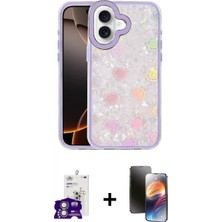 Marsilyan™- iPhone 16 Kılıf Odak Prime - Siyah 3D Antistatik Mat Seramik Nano Ekran Koruyucu + Bilvis Titan Kamera Lens - Gs