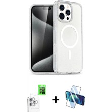 Marsilyan™- iPhone 16 Pro Kılıf Nova Asil Prime - Siyah 3D Antistatik Cam Ekran Koruyucu + Raze Metal Kamera Lens - Bz