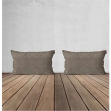 Goccia Home 2'li Kırlent Kılıfı Dekoratif Bohem Soft Koltuk Sırt Hediyelik Punch Yapılabilir Vizon