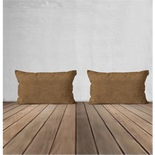 Goccia Home 2'li Kırlent Kılıfı Dekoratif Bohem Soft Koltuk Sırt Hediyelik Punch Yapılabilir Camel