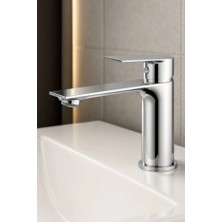 Kustar Lüks Krom Sabit Aç Kapa Kısa Lavabo Bataryası – Su Tasarruflu, Dayanıklı, Modern Tasarım