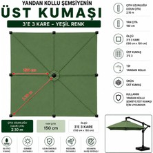 Şemsiyecim 3x3 Kare Yandan Kollu Şemsiye Üst Kumaşı Su Itici