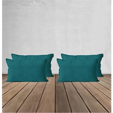 Goccia Home 4'lü Kırlent Kılıfı Dekoratif Bohem Soft Koltuk Sırt Hediyelik Punch Yapılabilir Petrol