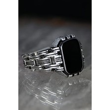 Mirari Jewelry Zincir Model Oniks Taşlı Erkek Yüzük | Premium 0,40 Mikron Gümüş Kaplama