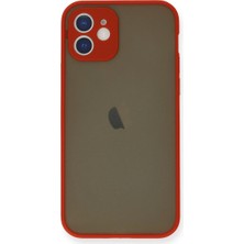 Elitse Apple Iphone 12 Mini Kılıf Montreal Silikon Kapak - Kırmızı