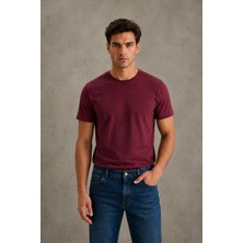 Le Touche Erkek Slim Fit Dar Kesim Likralı Vücuda Oturan Yumuşak Dokulu Bisiklet Yaka Tişört
