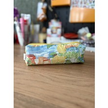 Fiorbag Kalem Kutusu Yıkanabilir Kalem Kutusu Tek Bölmeli Fermuarlı Kalemlik Astarlı Okul Kalem Kutusu Desenli Astarlı Tek Gözlü Kalemlik -El Yapımı
