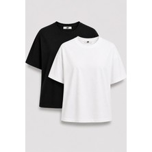 JUST UNIQUE DENIM J.U.D Ricardo 84002-1 Oversize 2'li Erkek Basic T-Shirt