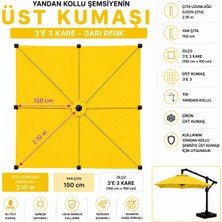 Şemsiyecim 3x3 Kare Yandan Kollu Şemsiye Üst Kumaşı Su Itici