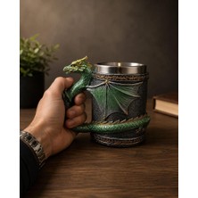 Ejderha Kupa Bardak 400 ml – Viking Tarzı Paslanmaz Çelik Fantastik Tasarım Kupa
