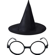 Renas Store Harry Potter Büyücü Şapkası Harry Potter Büyücü Gözlüğü Siyah Renk