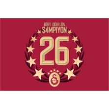 Gs Store Galatasaray 26. Şampiyonluk Elde Sallama Yatay Bayrak 50X75 U261210