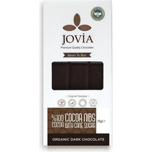 Jovia Organik %100 Bitter Çikolata-Kakao Parçacıklı 75 gr