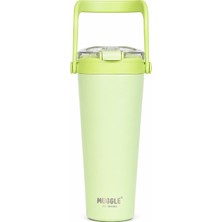 Muggle 700 ml SSM-120 Paslanmaz Çelik Termos Bardak Kulplu Pipetli Soğuk Sıcak Içecek