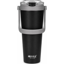Muggle 700 ml SSM-120 Paslanmaz Çelik Termos Bardak Kulplu Pipetli Soğuk Sıcak Içecek