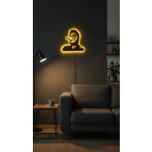Wells Che Guevara LED Işıklı Mdf Duvar Tablosu - Dekoratif Aydınlatmalı Tablo- 60X60 cm