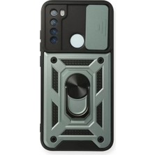 ENCO Mey Ithalat®   Redmi Note 8 Kılıf Pars Lens Yüzüklü Silikon - Yeşil