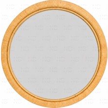 Naturel Dekor Bambu Tasarım Döngü Yuvarlak Dekoratif Ayna 50 Cm, Bohem, Iskandinav, Modern, Hasır, Rattan