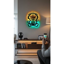 Wells Gamer Boy LED Işıklı Duvar Tablosu - 60X50 cm Oyuncu Odası Aydınlatması