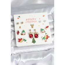 Renas Store 8 Çift Yılbaşı Temalı Kadın Küpe
