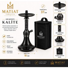 Matiat Tobacco Mini Nargile Takımı Yeşil Cam Lüx Tasarım Çantalı 37 cm Alüminyum Gövde
