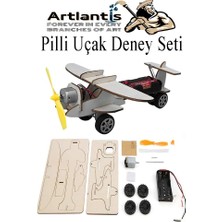 ArtMaster Uçak Deney Seti 1 Paket Pervane Dc Motor Uçak Maket Ahşap Uçak Planör Pilli Deney Okul Hobi Etkinlik Sınıf