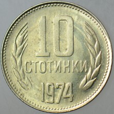 Banknoting Bulgaristan 10 Stotinki 1974. Sosyalist Dönem.