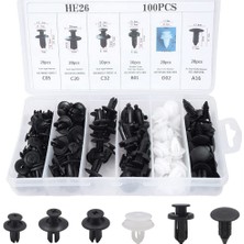 Busstier 100 Adet, 6 Boyutlu Oto Fastener Klips Seti: Tampon, Kapı ve Pervaz Sabitleme Çözümü