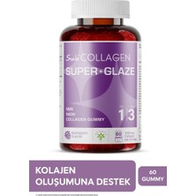 Suda Collagen Super Glaze 60 Gummy Kolajen Takviyesi Ahududu Aromalı Türkiye Menşeli