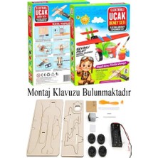 Artlantis Uçak Deney Seti 1 Paket Pervane Dc Motor Uçak Maket Ahşap Uçak Planör Pilli Deney Okul Hobi
