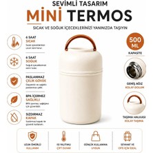 Beyaz Renk Premium Paslanmaz Çelik Termos, Çelik NO:316, 500 Ml, ( 24+ Ay)