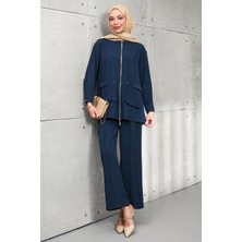 İmaj Butik Lacivert Fermuarlı Ceket Pantolonlu Takım