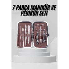 Demrion 7 Parça Paslanmaz Çelik Manikür ve Pedikür Seti Çantalı Profesyonel