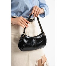Lovely Store Bükreş Model Omuz ve El Çantası Parlak Kırçıllı Yapılı FERMUARLI(33X14)