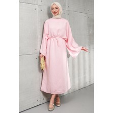 İmaj Butik Pudra Bel Bağlamalı Salaş Elbise