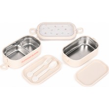 Muggle Ms-28 Paslanmaz Çelik 2 Katlı Beslenme Kabı Bölmeli Sızdırmaz 1550 Ml. Lunch Box Yemek Saklama Kabı