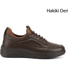 Gönderi(r) Erkek Kahverengi  Bağcıklı Hakiki Deri Sneaker