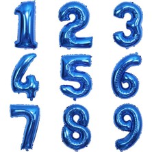 Mutlu Anılar Partievi Mavi Rakam Folyo Balon Küçük Boy 16 Inç