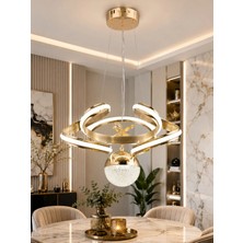 Gusto Lighting Elizan Tekli Gold LED Sarkıt Avize,3 Renk Yanabilen Modern Avize,salon LED Avize