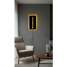Wells Klarnet LED Işıklı Duvar Tablosu - 70X35 cm Müzik Temalı Dekorasyon