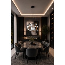 Gusto Lighting Viola LED Siyah Sarkıt Avize,3 Renk Yanabilen Modern Avize,salon LED Avize