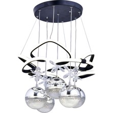 Gusto Lighting Helen 5 Top LED Sarkıt Avize,siyah,3 Renk Yanabilen LED Avize, Modern Salon Oda LED Avize